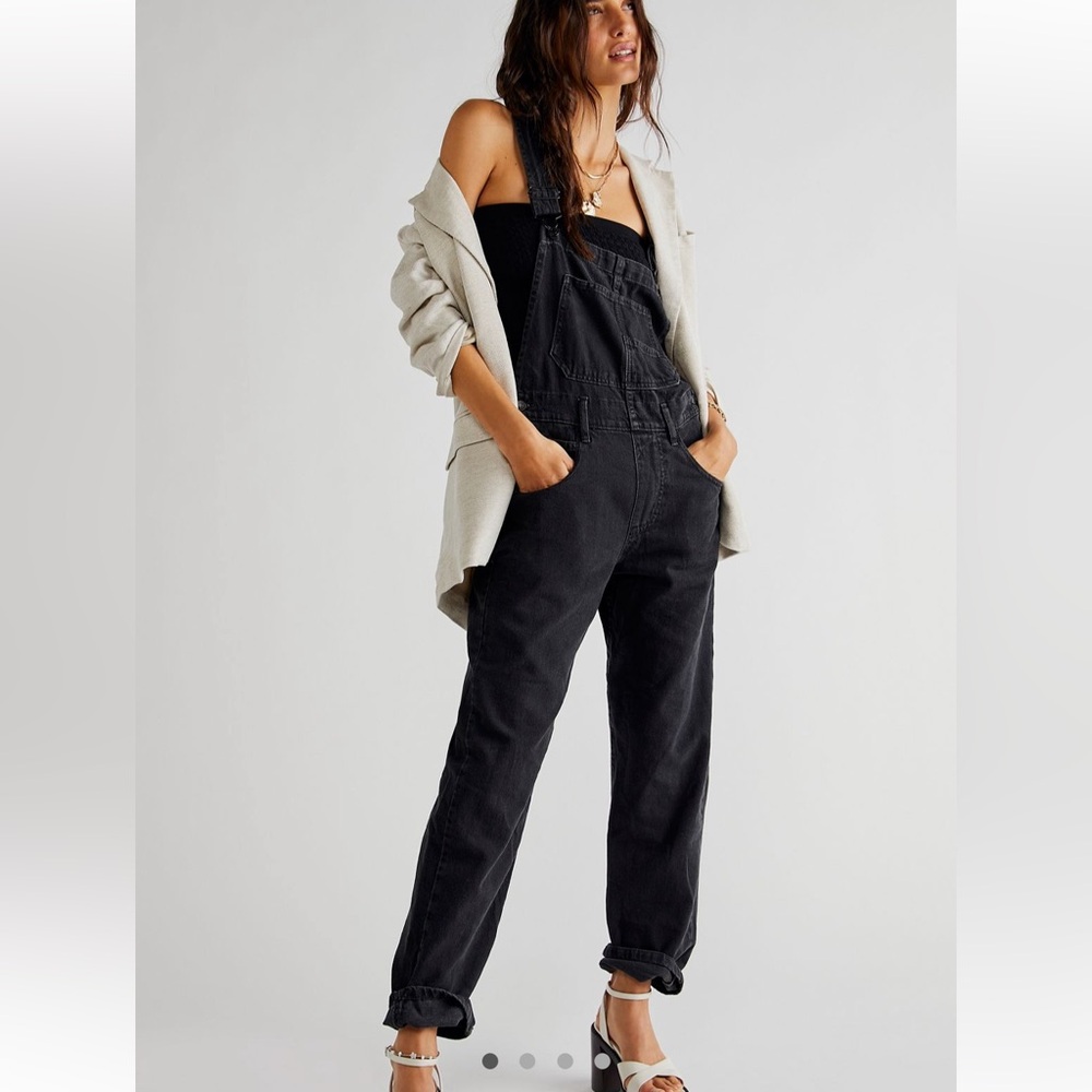 Free People Ziggy Black Overalls